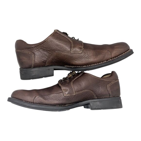 Belvedere Bay Bridge Men's Brown Pebbled Leather Split Toe Oxford Dress Shoes 11 - Picture 5 of 9